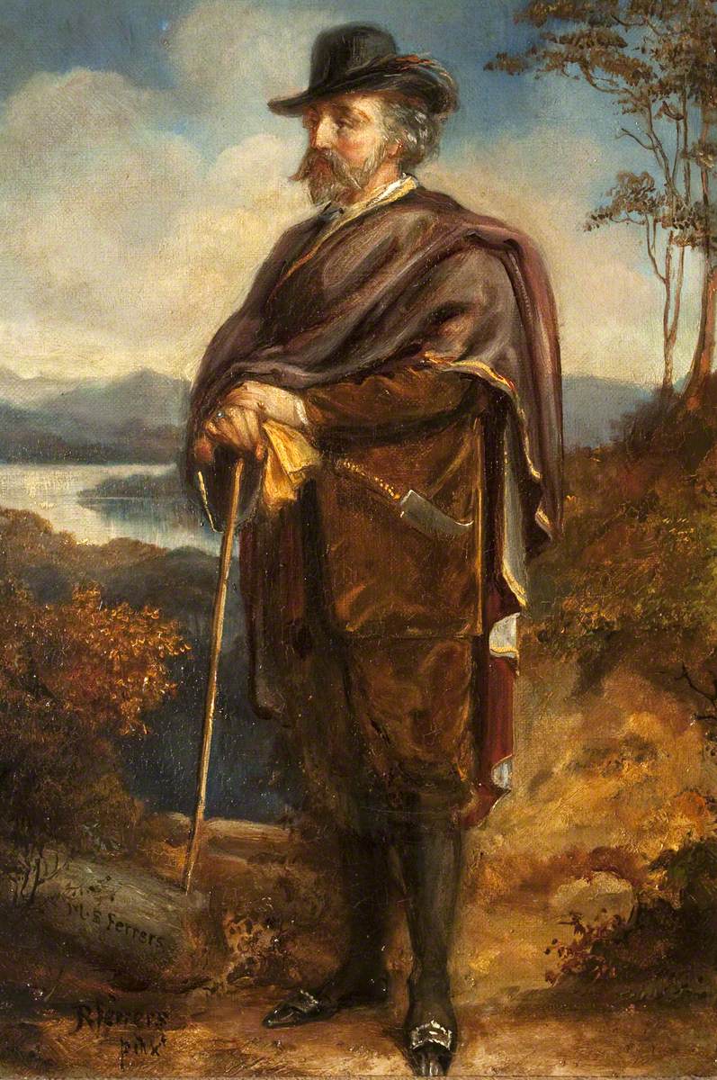 Rebecca Dulcibella Orpen, Marmion Edward Ferrers (1813-1884) out walking (possibly in the Highlands)