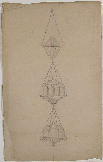 Anonymous, French, 19th century, Designs for Hanging Lanterns