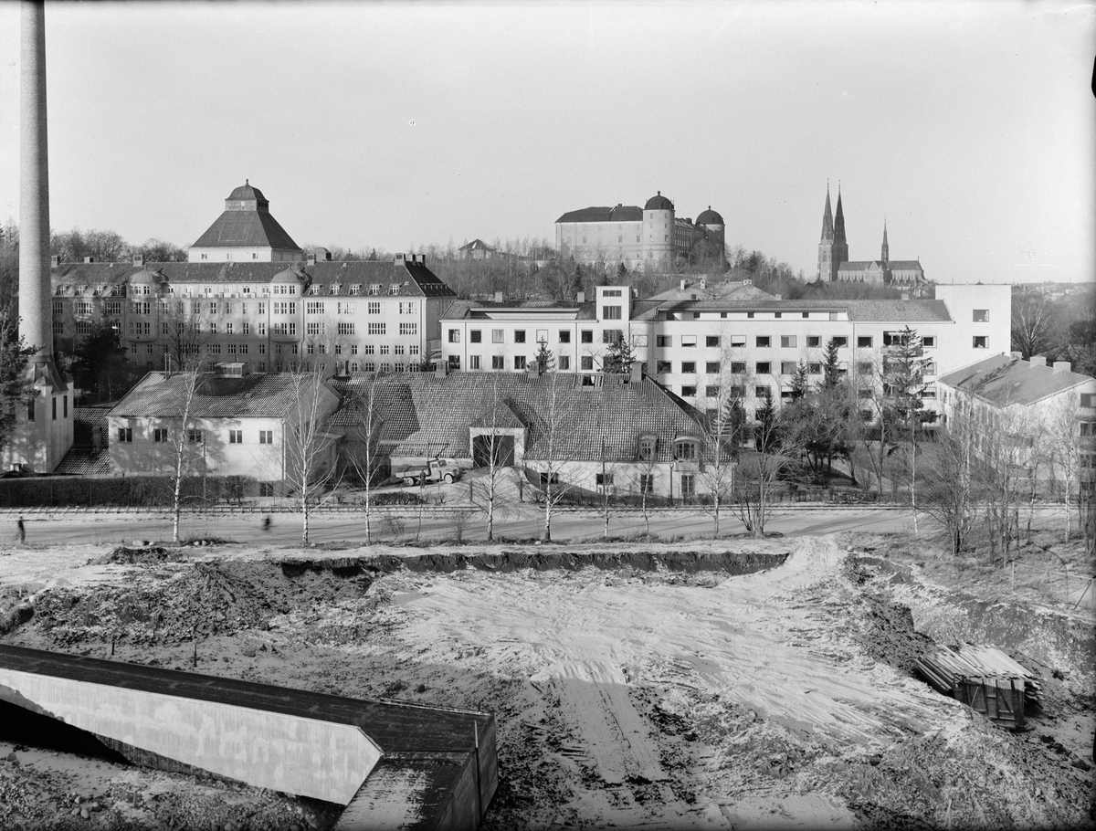 Paul Sandberg, Akademiska sjukhuset, Uppsala slott och Uppsala domkyrka januari 1949