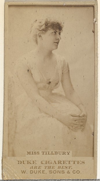 W. Duke, Sons & Co., Miss Tillbury, from the Actors and Actresses series (N145-7) issued by Duke Sons & Co. to promote Duke Cigarettes
