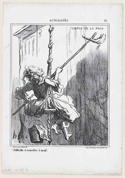 Honoré Daumier, Difficult to restore it to be like new, from 'News of the day,' published in Le Charivari, February 22, 1869