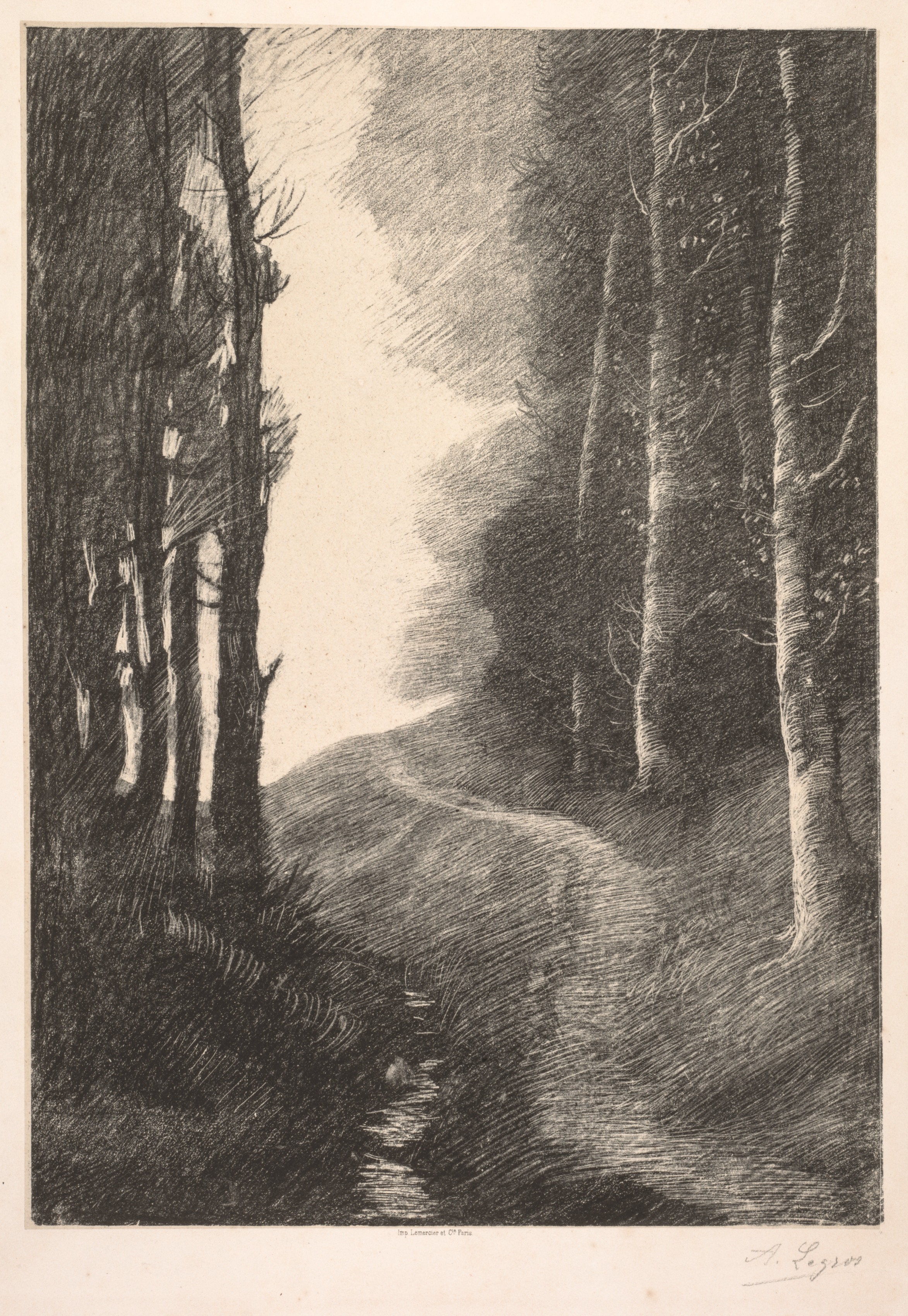 Alphonse Legros, Landscape at Bouleaux