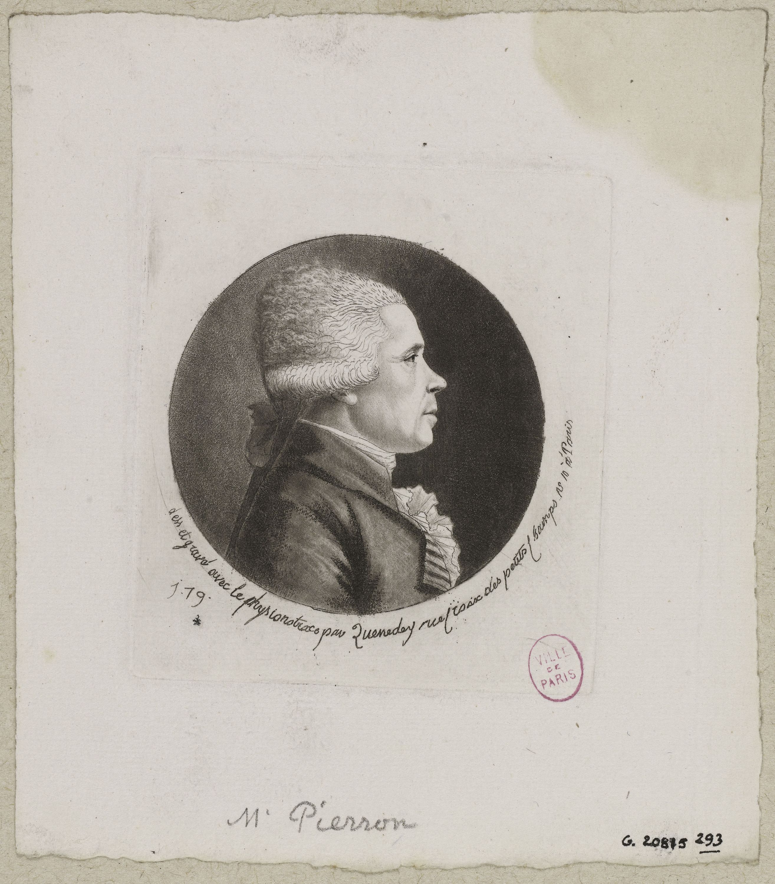 Edmé Quenedey, Portrait de Monsieur Pierron