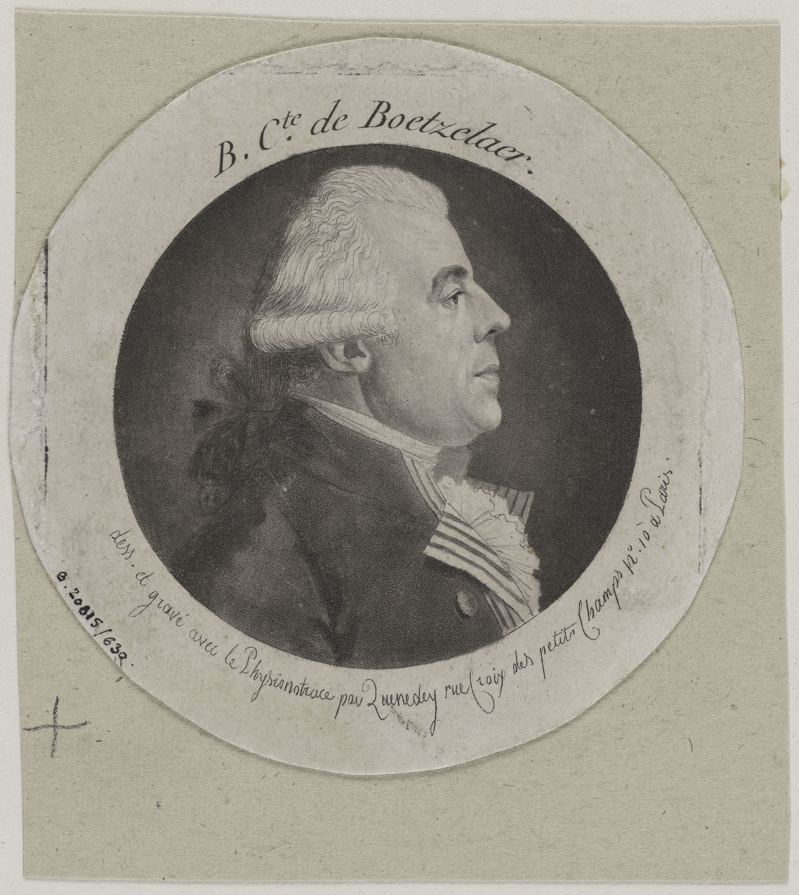 Edmé Quenedey, Portrait de Monsieur le Comte de Boetzelaer (B)