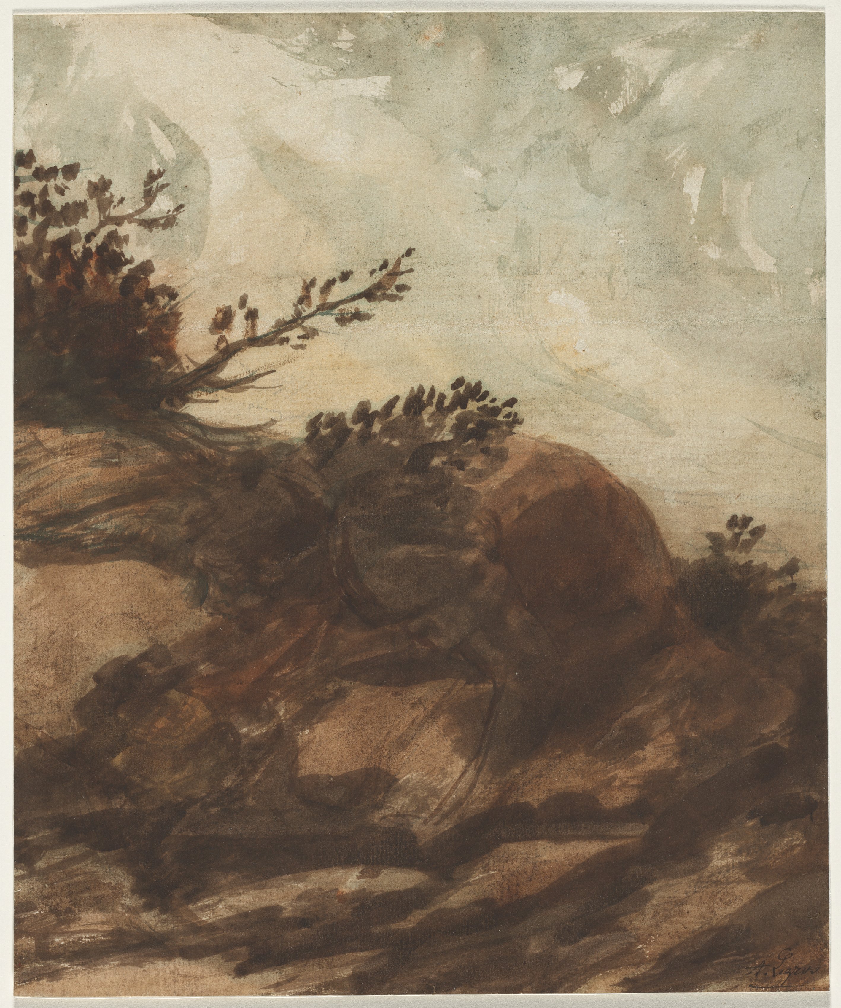 Alphonse Legros, Sunset Over the Hill