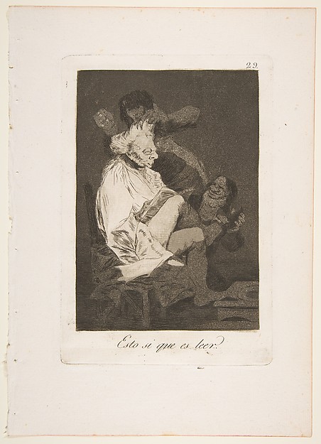 Goya (Francisco de Goya y Lucientes), Plate 29 from "Los Caprichos": That certainly is being able to read (Esto si que es leer)