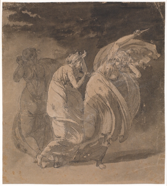 Nicolai Abildgaard, Julia og Fulvia. Scene fra Voltaires "Le Triumvirat", 4. akt