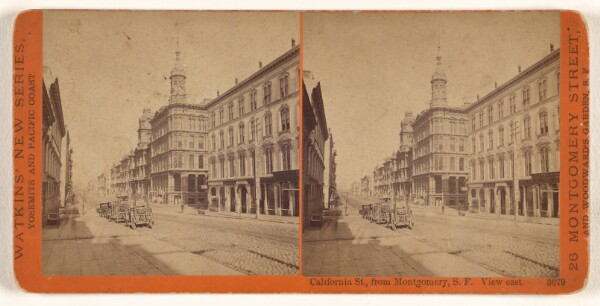 Carleton Watkins, California St., from Montgomery, S.F. View east.