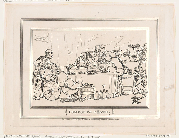 Thomas Rowlandson, Comforts of Bath, Plate 9