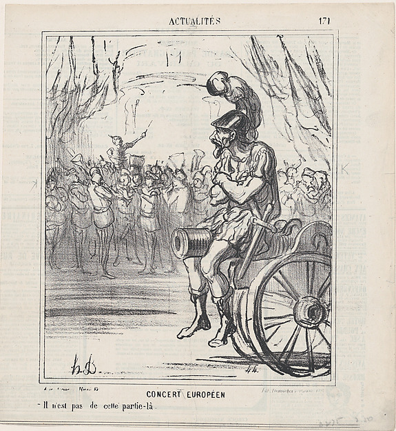 Honoré Daumier, A European concert: Not allowed to participate in this part, from "News of the day"