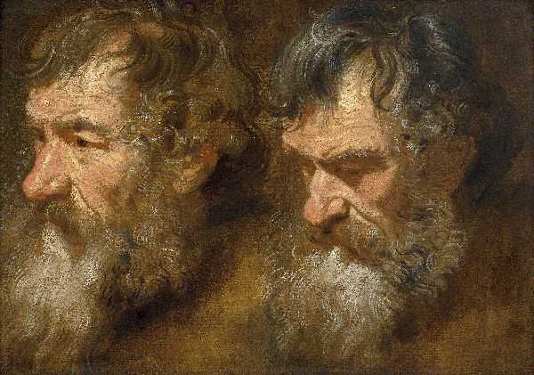 Anthony van Dyck, Two Studies of a Man’s Head