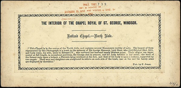 Unknown, [Group of 10 Early Stereograph Views of British Chapels and Cloisters]