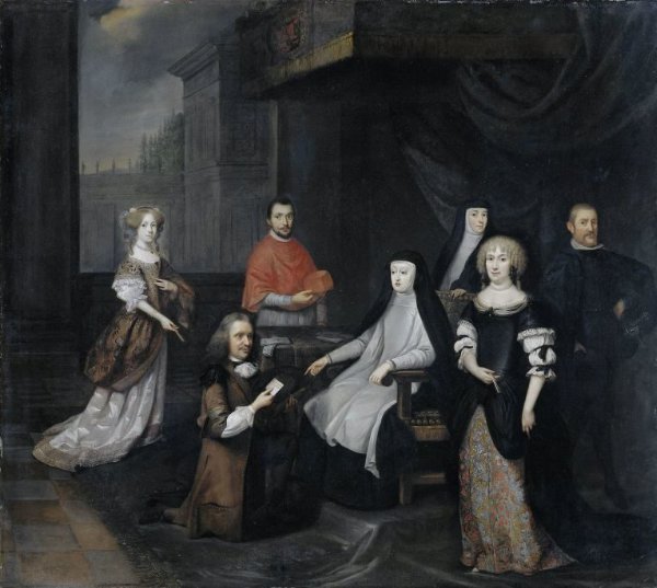 Caspar Netscher, Reception of the Dutch ambassador Hieronymus van Beverningk by the Spanish queen-regent Maria-Anna of Austria, 2 March 1671
