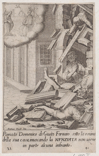 Jacques Callot, Domenico di Giusto, from Scelta d'Alcuni Miracoli e Grazie della Santissima Nunziata di Firenze (Selection of Some Miracles and Graces that Occurred in the Church of the Annunziata in Florence)