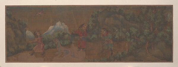 Unidentified artist, Landscape Painting of Figure in Woodland Setting