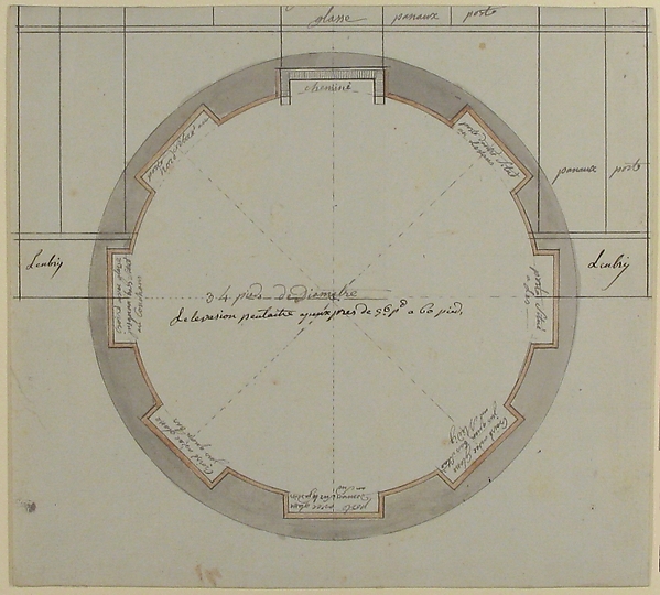 Anonymous, French, 18th century, Plan for a Circular Room