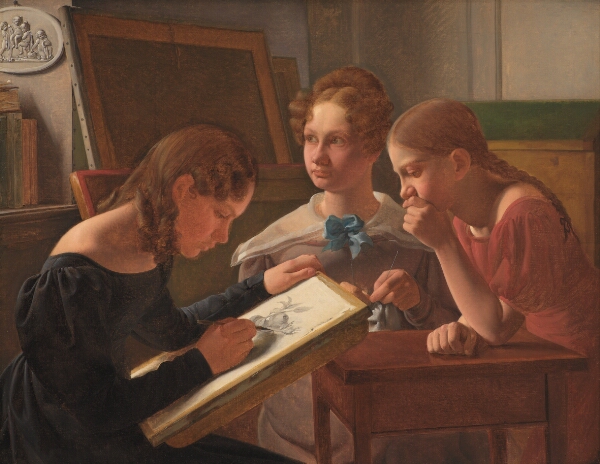 Constantin Hansen, Tre unge piger. Kunstnerens søstre Alvilde, Ida, Henriette