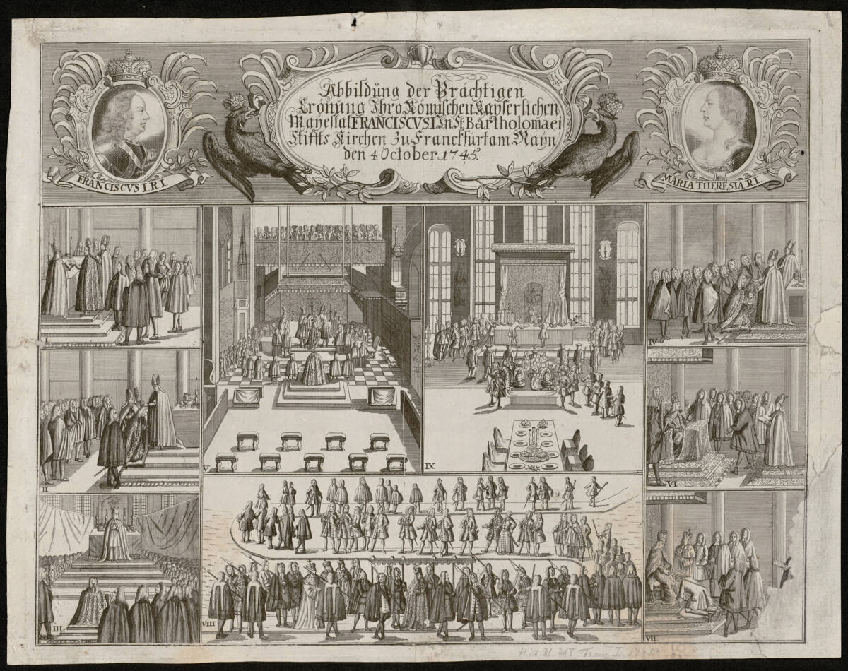 Anonym, Die Krönung von Franz Stephan von Lothringen zum Römisch-Deutschen Kaiser am 4. Oktober 1745 in Frankfurt am Main
