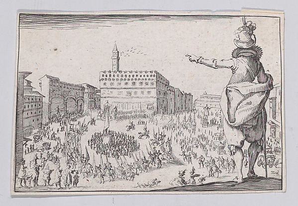 Anonymous, Reverse Copy of Une Fête sur la Place de la Signoria a Florence (A Festival on the Piazza della Signoria in Florence), from "Les Caprices" Series A, The Florence Set