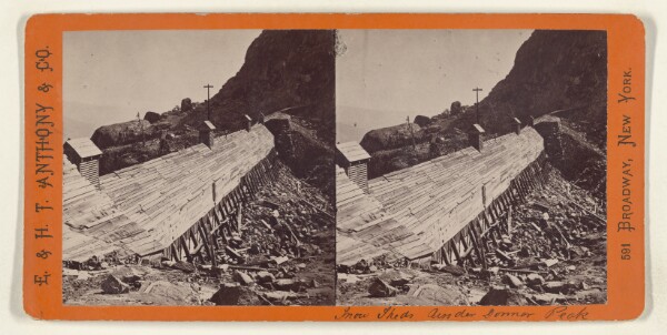 Edward and Henry T. Anthony & Co., Exterior View of Snow Sheds under Donner Peak. [Pacific R.R.]