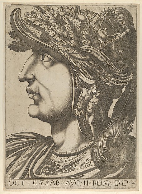 Anonymous, Plate 2: Octavius in profile to the left, from 'The Twelve Caesars'