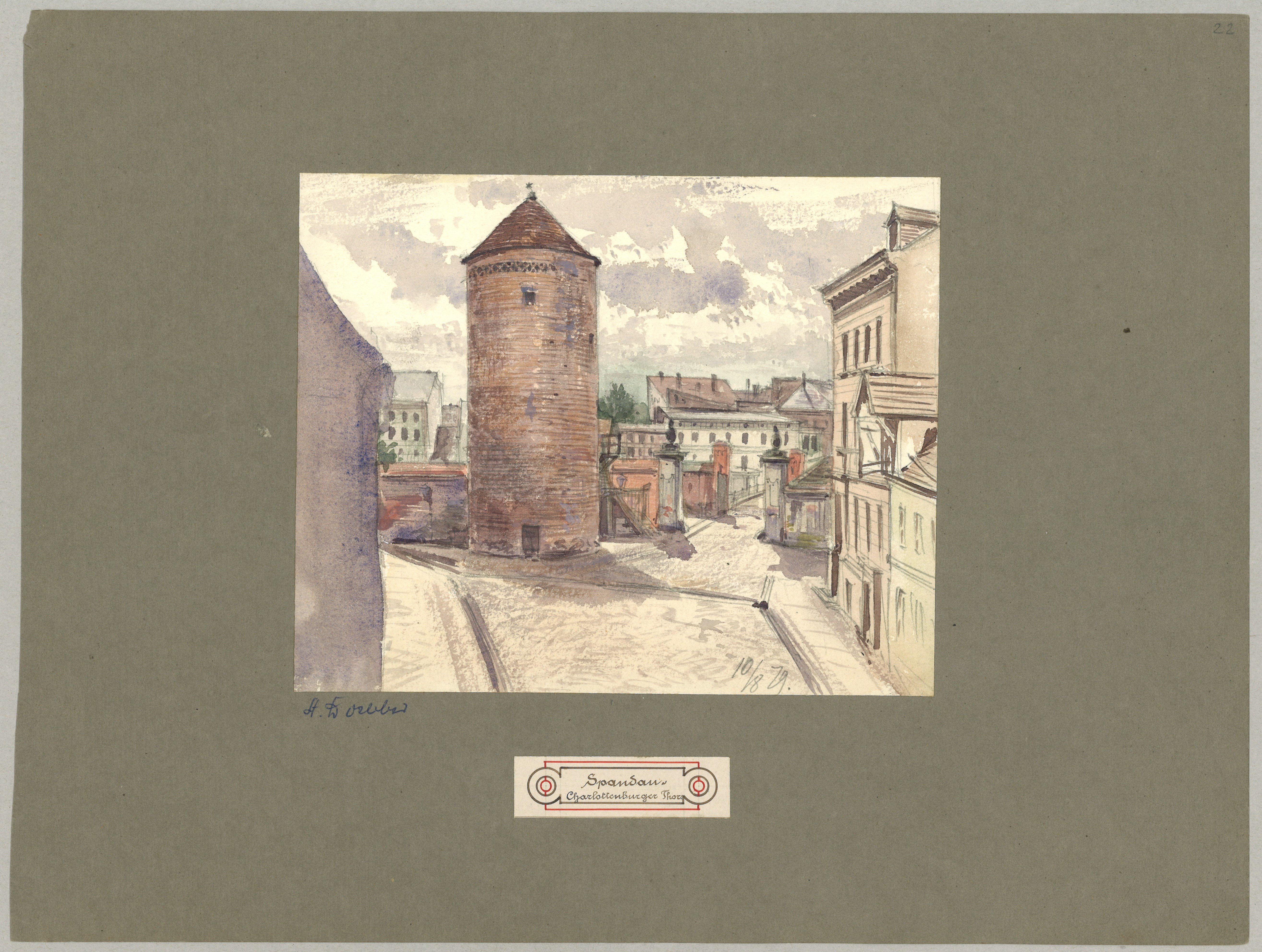 Adolph Doebber, Berlin-Spandau: Charlottenburger Tor mit Pulverturm