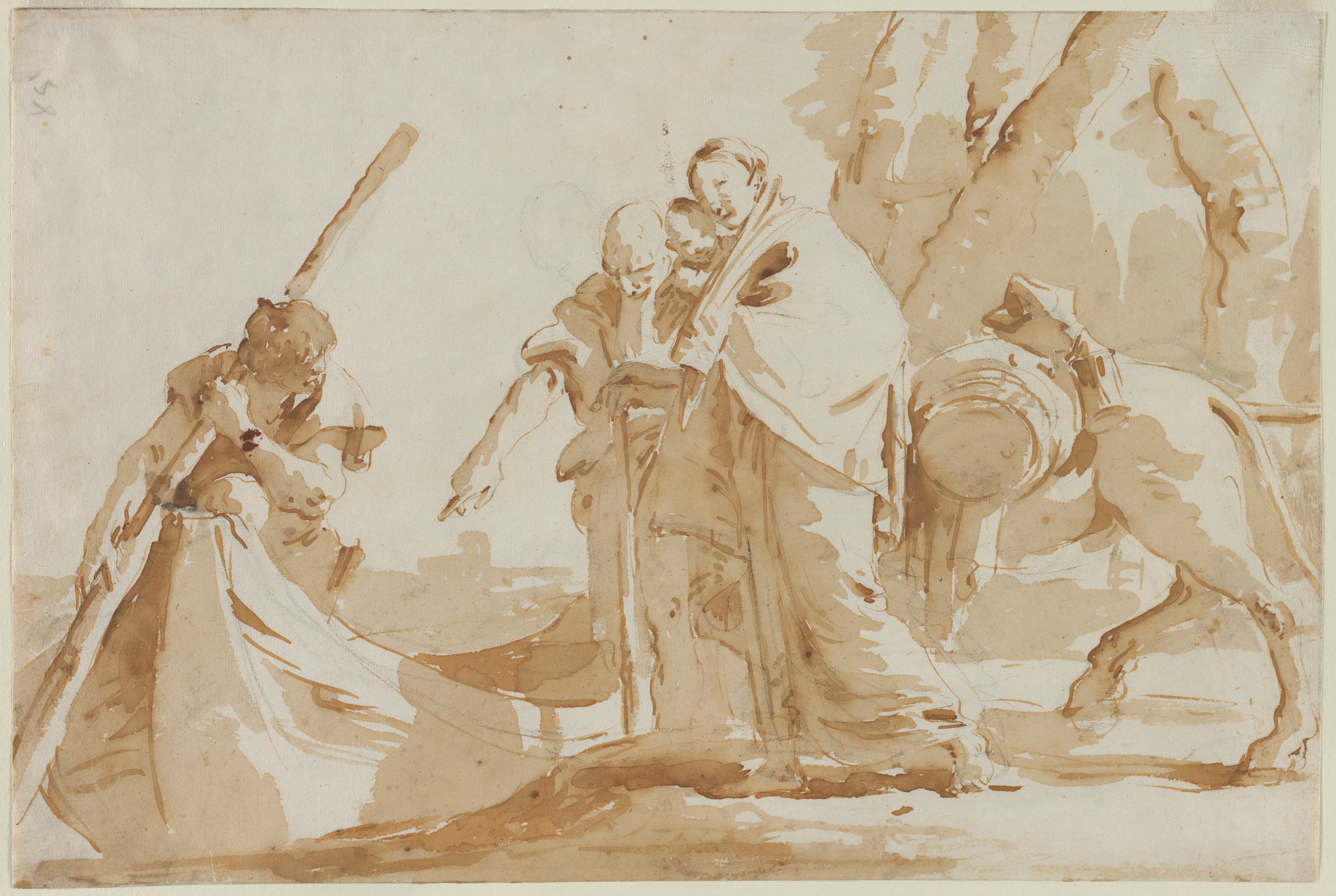 Giovanni Battista Tiepolo, Flight into Egypt: The Embarkment of the Holy Family