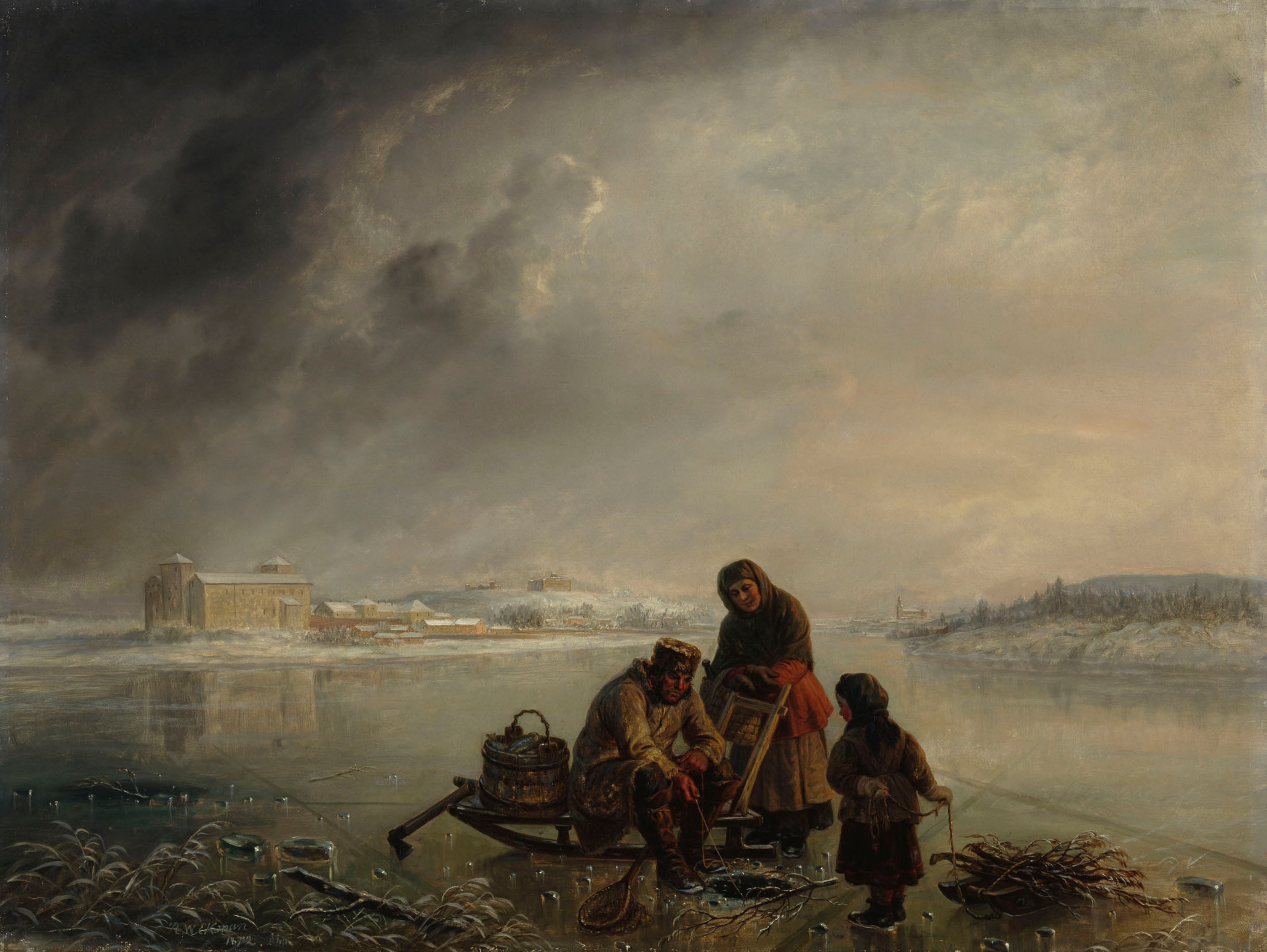 Robert Wilhelm Ekman, Winter Fishing in Front of Turku