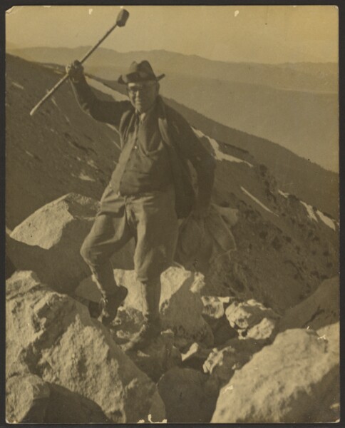 Louis Fleckenstein, [Man on the Top of a Rocky Hill]