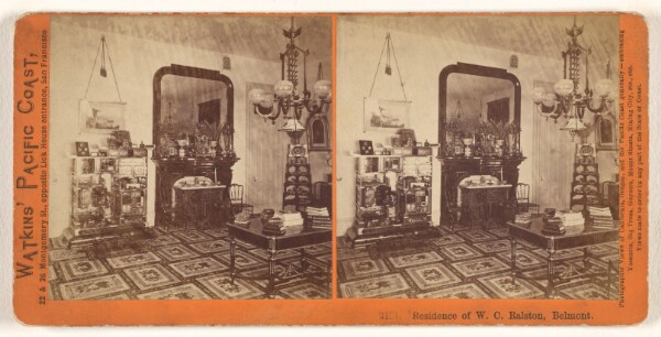 Carleton Watkins, Residence of W.C. Ralston, Belmont. [interior]