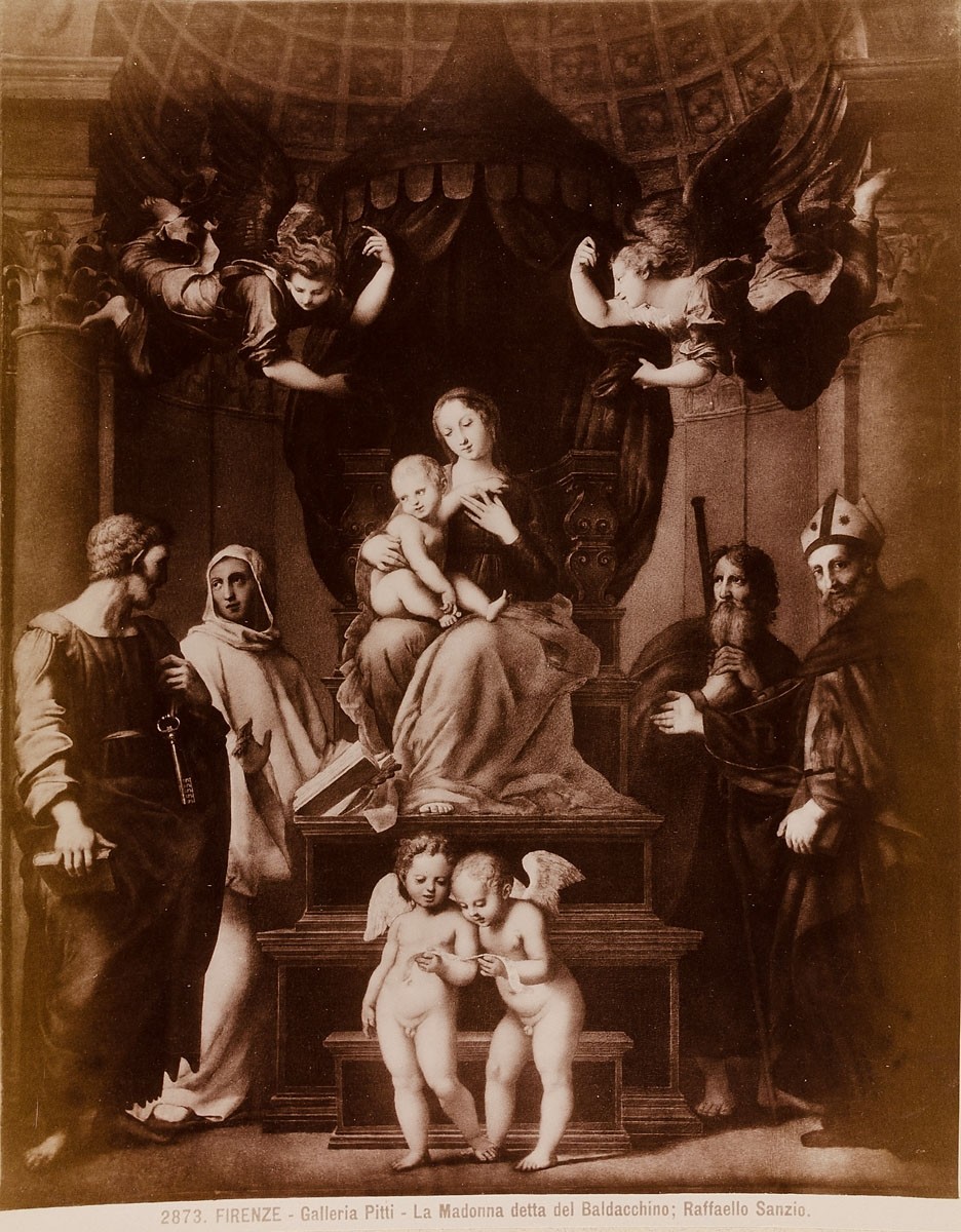 Giacomo Brogi, Firenze - Galleria Pitti: La Madonna detta del Baldacchino, Raffaello Sanzio