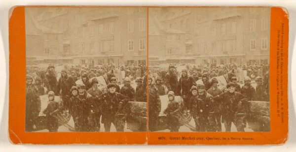 Benjamin West Kilburn, Great Market Day, Quebec, in a Snow Storm.