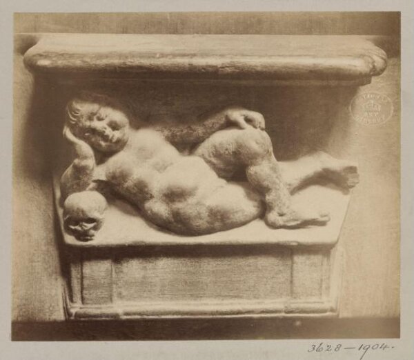 Atget, Jean-Eugène-Auguste, Miserere Seat (Child and skull), XVI Century', Paris, France