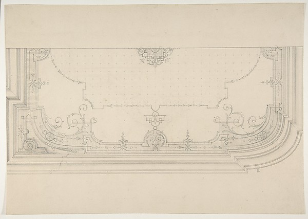 Jules-Edmond-Charles Lachaise, Design for the decoration of a wiling with strapwork and rinceaux