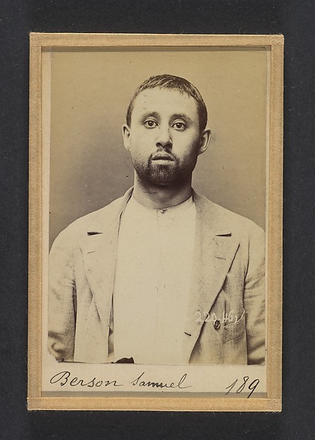 Alphonse Bertillon, Berson. Samuel. 28 ans, né le 3/?/65 à Dinabourg (Russie). Tailleur d'habits. Anarchiste. 2/7/94.
