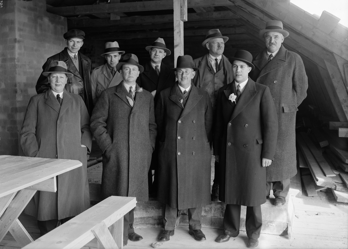 Paul Sandberg, Group retreat with the master builder Anders Diös and the architect Gunnar Leche, Grim neighborhood, Luthagen, Uppsala 1935