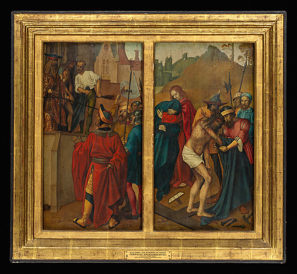 Cornelis Engebrechtsz, Ecce Homo, (reverse) Christ Blessing; The Disrobing of Christ, (reverse) Saint John the Baptist
