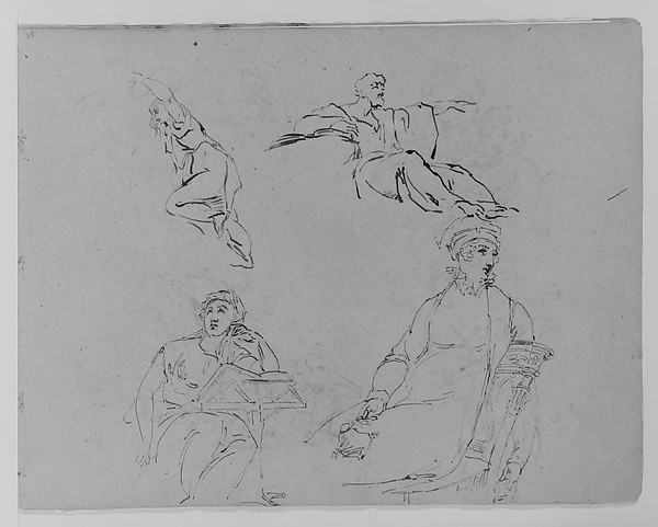 Thomas Sully, Four Figure Studies (from Sketchbook)