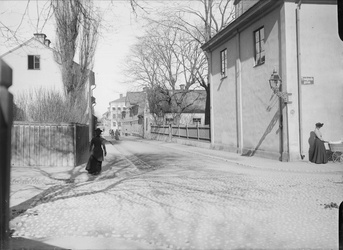Alfred Dahlgren, Slottsgränd från Trädgårdsgatan, Fjärdingen, Uppsala 1901 - 1902