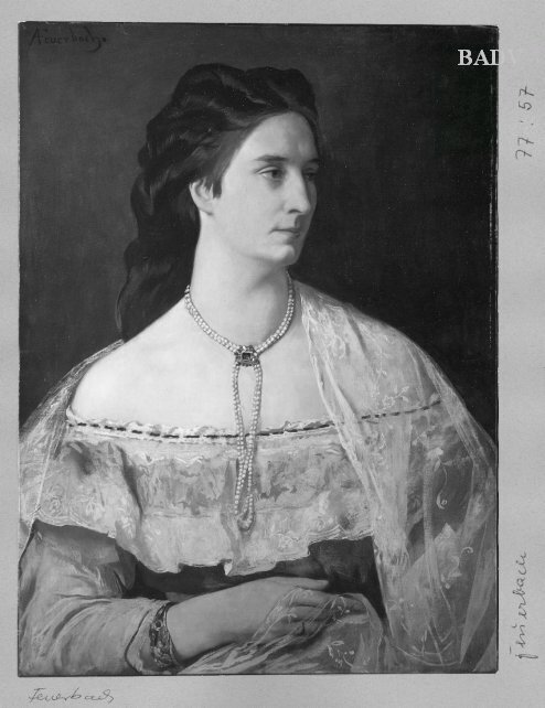 Anselm Feuerbach, Portrait of a woman with white shawl