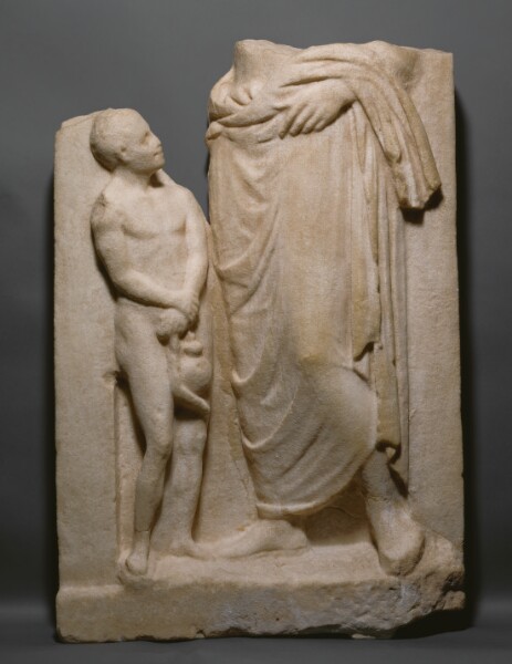 Unknown, Grave Naiskos of a Standing Youth and a Nude Boy