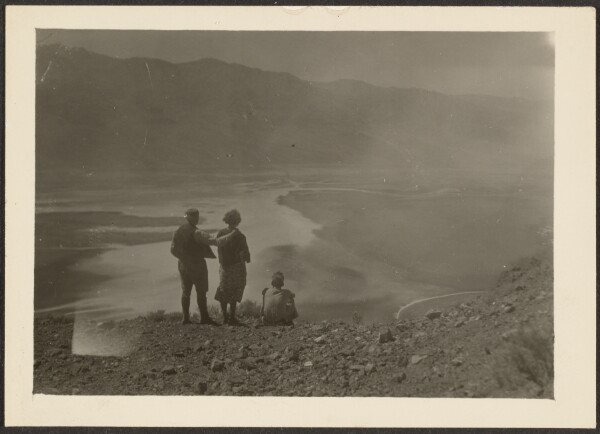 Louis Fleckenstein, [Figures at Desert Oasis]