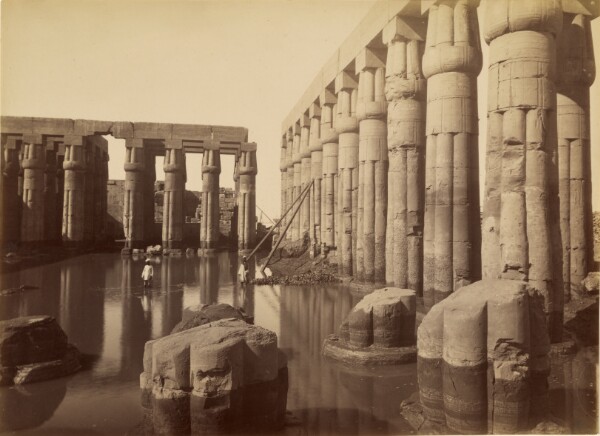 Antonio Beato, The Flooded Courtyard of Amenhotep III in the Luxor Temple