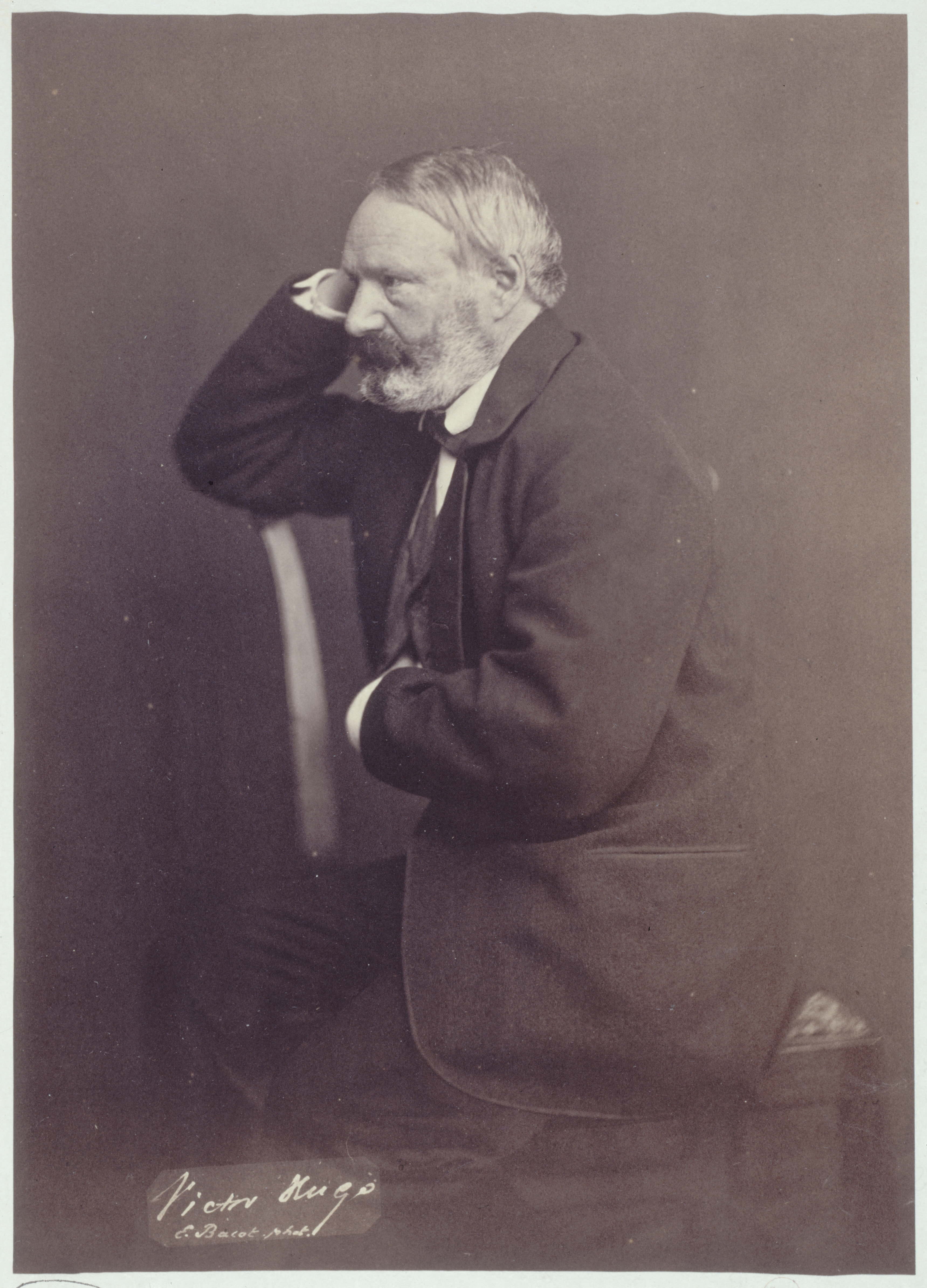 Edmond Bacot, Portrait de profil de Victor Hugo (1808-1885), (écrivain)