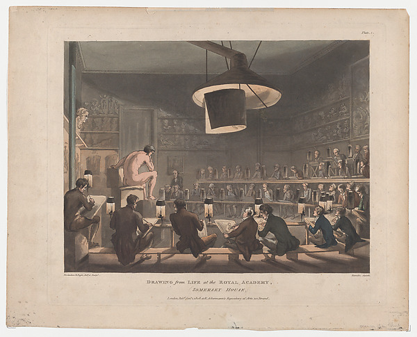 Thomas Rowlandson, Drawing from Life at the Royal Academy, Somerset House