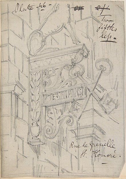 Anonymous, British, 19th century, Metal Bracket, Rue de Grenelle, St. Honoré