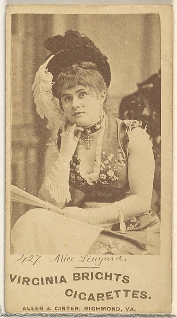 Allen & Ginter, Card 427, Alice Lingard, from the Actors and Actresses series (N45, Type 1) for Virginia Brights Cigarettes