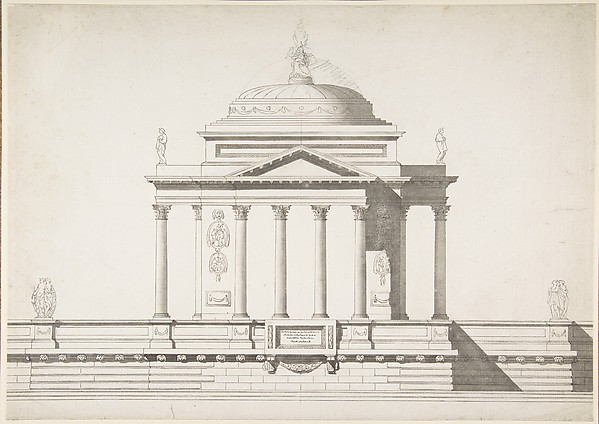 Anonymous, French, 18th century, Elevation of a Domed Corinthian Temple