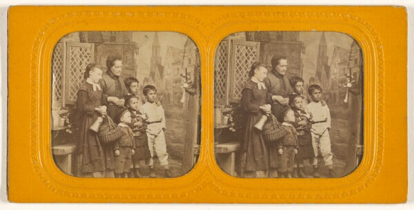 Unknown, [Group family portrait: elderly woman, older daughter, and four boys]