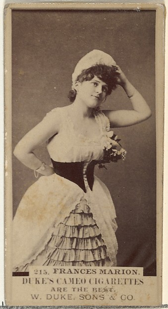 W. Duke, Sons & Co., Card Number 215, Frances Marion, from the Actors and Actresses series (N145-5) issued by Duke Sons & Co. to promote Cameo Cigarettes